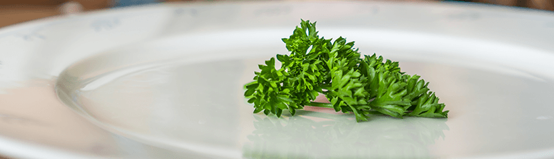 parsley on a plate