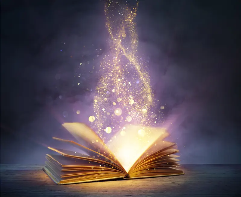 Once upon a time book open magic pages