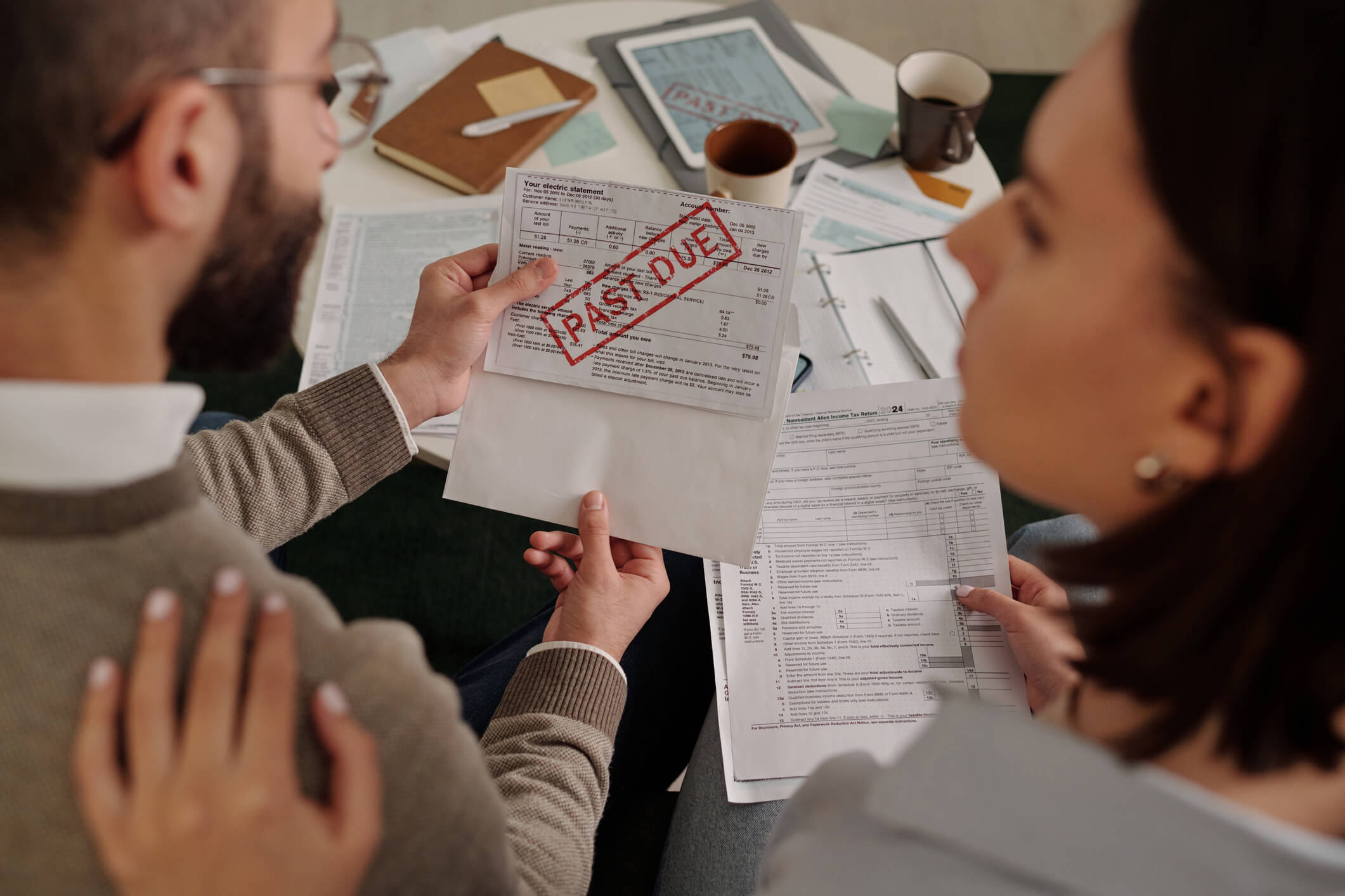couple negotiating with creditors